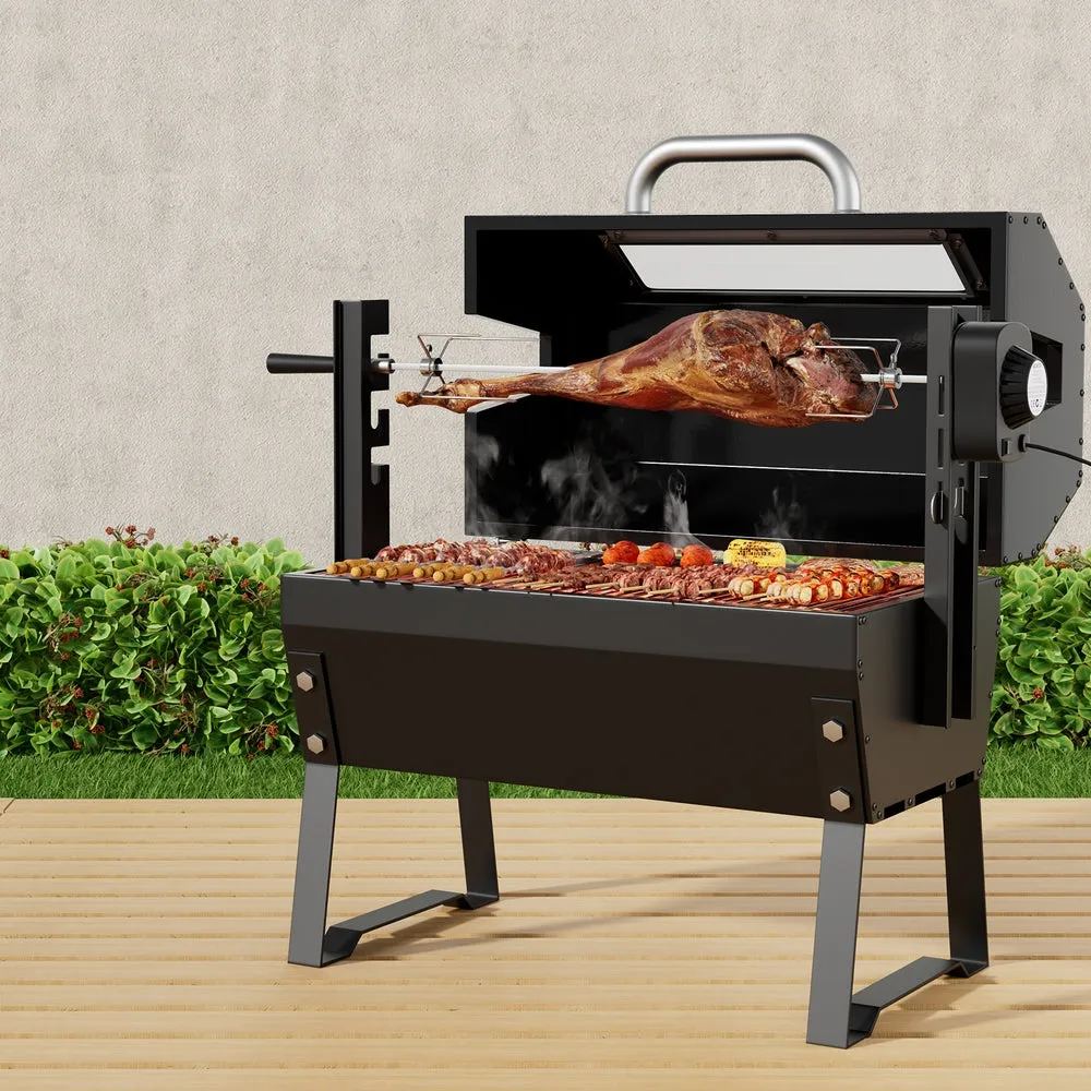 2-in-1 Electric Charcoal BBQ Grill & Smoker - Grillz