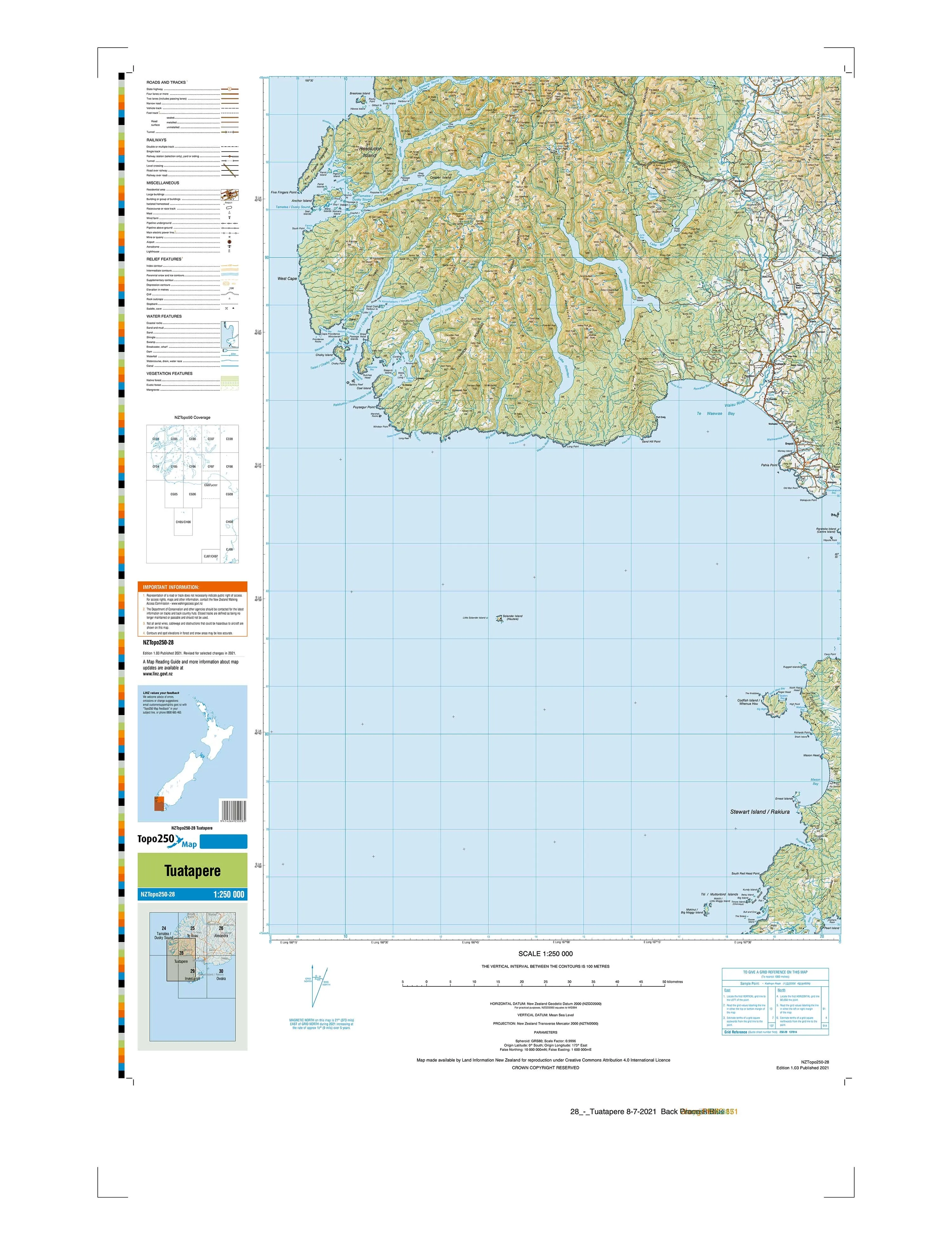 28 - Tuatapere Topo250 map