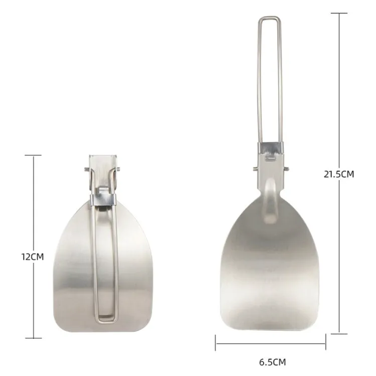 304 Stainless Steel Folding Frying Spatula Outdoor Camping Portable Tableware(Rice Shovel)