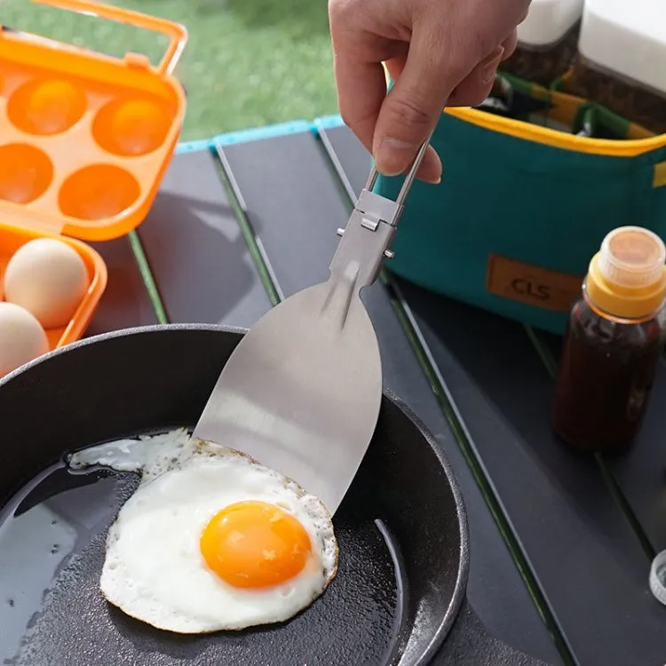 304 Stainless Steel Folding Frying Spatula Outdoor Camping Portable Tableware(Rice Shovel)