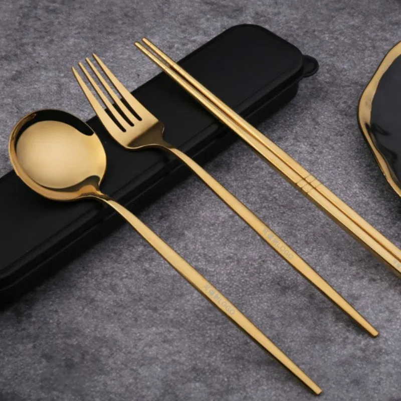 4pcs Dinner Tableware Set New Cutlery Knife Fork Spoon Set With Box