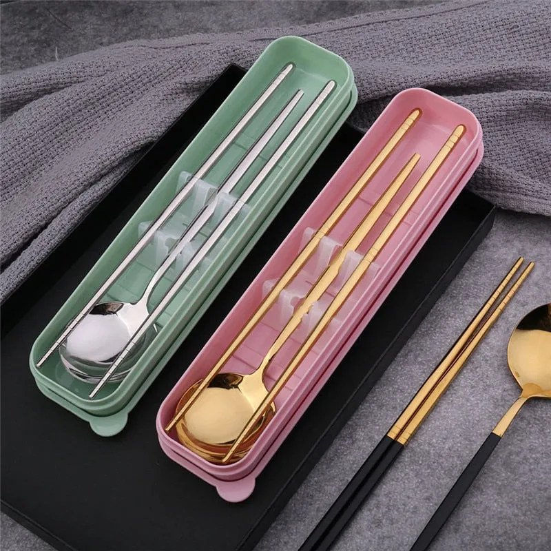 4pcs Dinner Tableware Set New Cutlery Knife Fork Spoon Set With Box