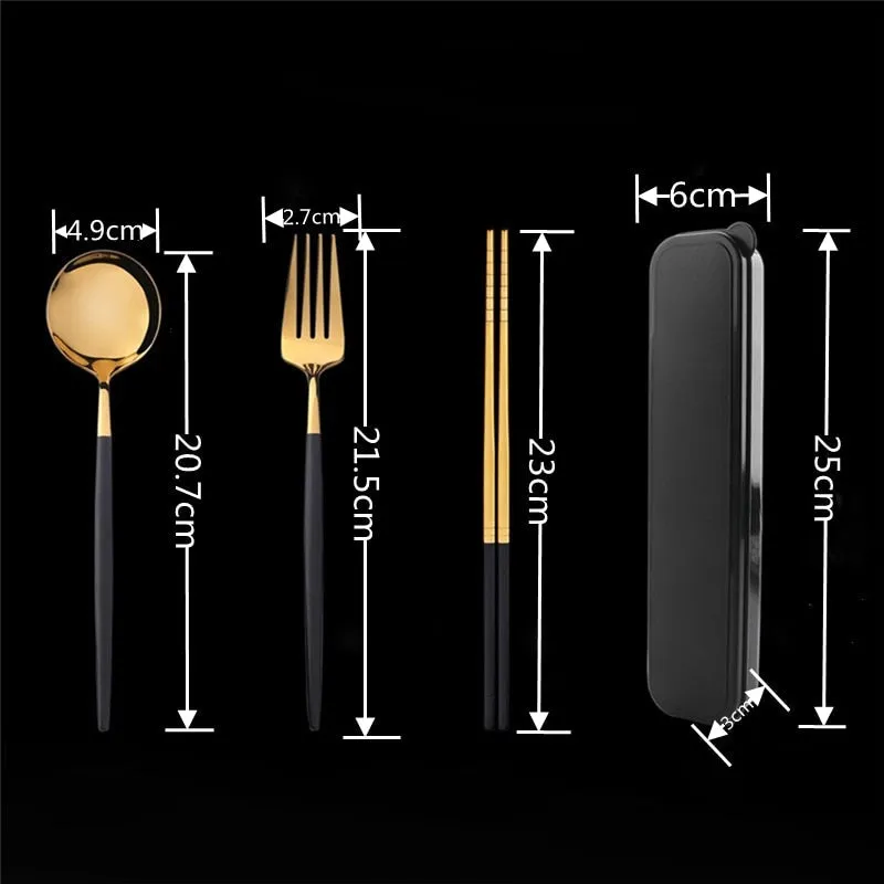 4pcs Dinner Tableware Set New Cutlery Knife Fork Spoon Set With Box