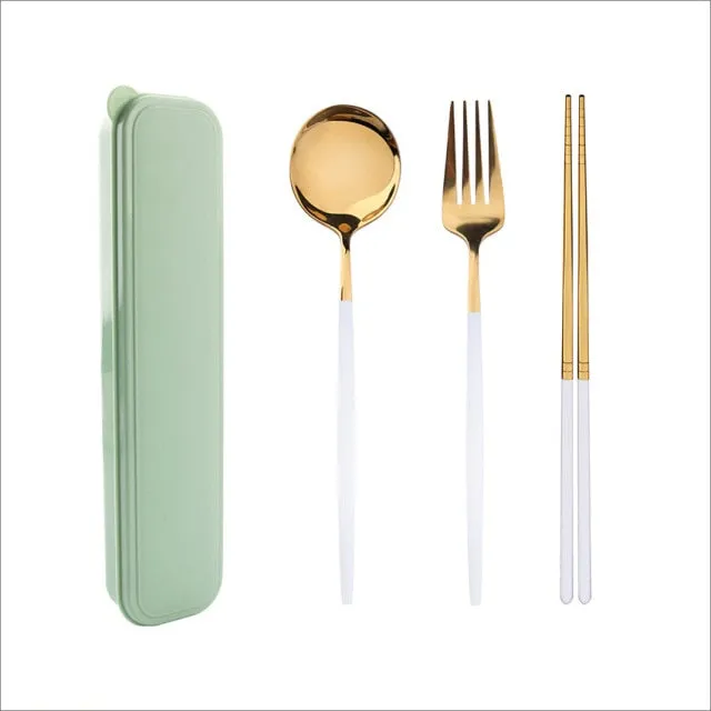 4pcs Dinner Tableware Set New Cutlery Knife Fork Spoon Set With Box