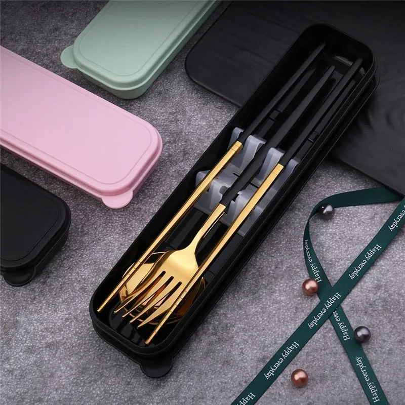 4pcs Dinner Tableware Set New Cutlery Knife Fork Spoon Set With Box