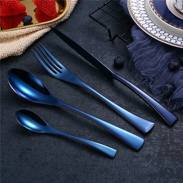 4Pcs Dinnerware Set Stainless Steel Cutlery Set Kitchen Silverware Set