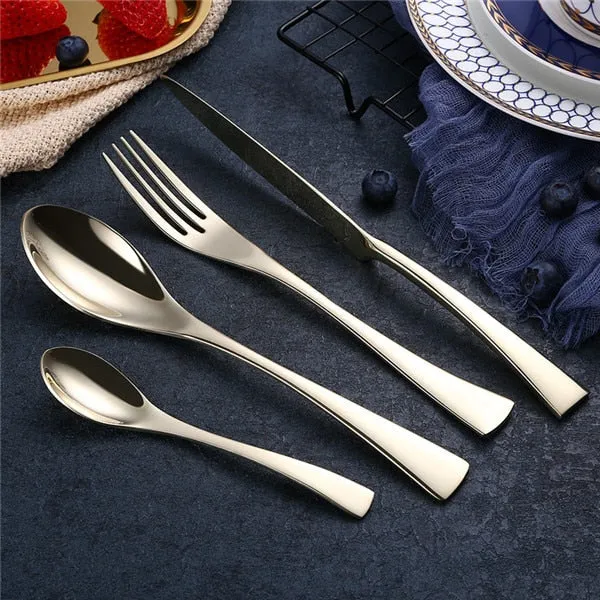 4Pcs Dinnerware Set Stainless Steel Cutlery Set Kitchen Silverware Set