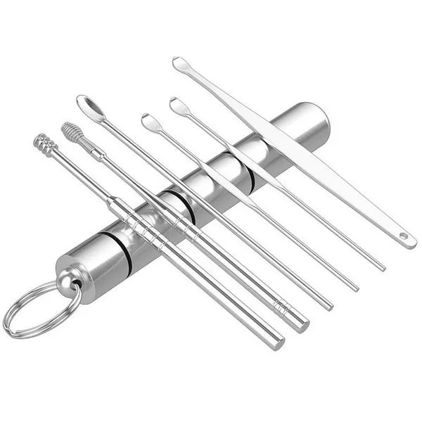 6-Piece: Portable Stainless Steel Ear Pick Set