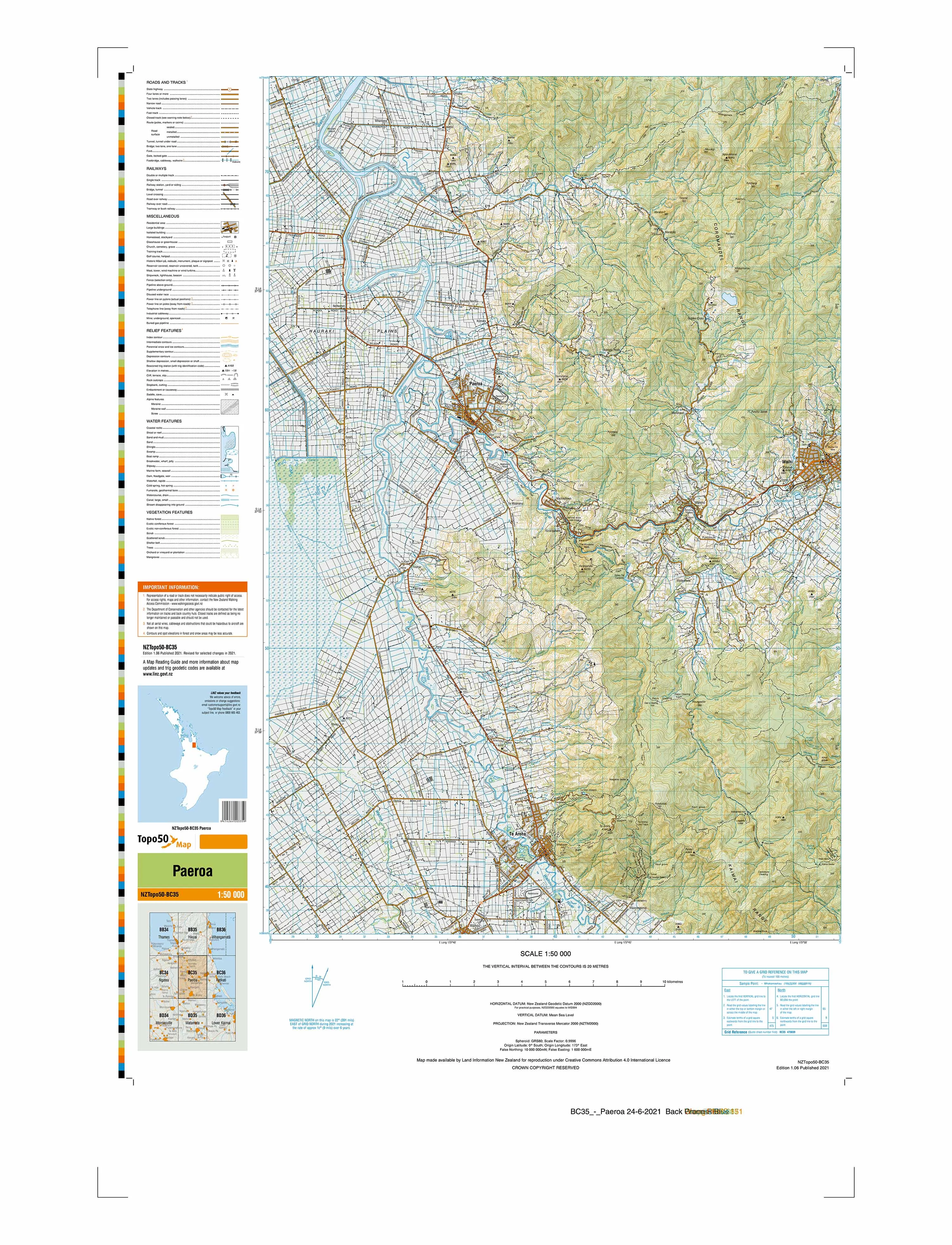 BC35 - Paeroa Topo50 map