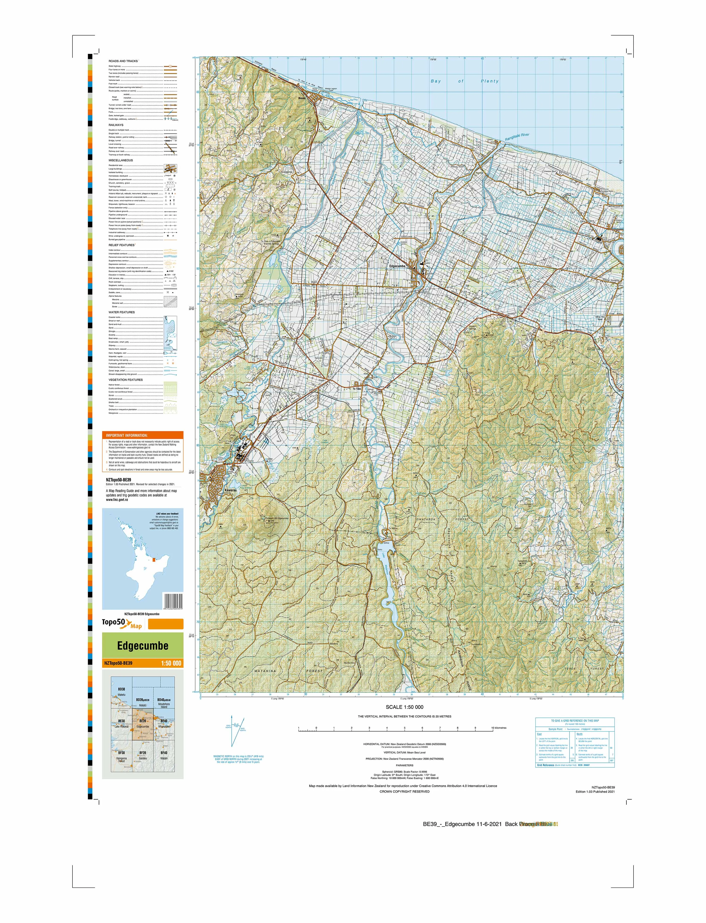 BE39 - Edgecumbe Topo50 map