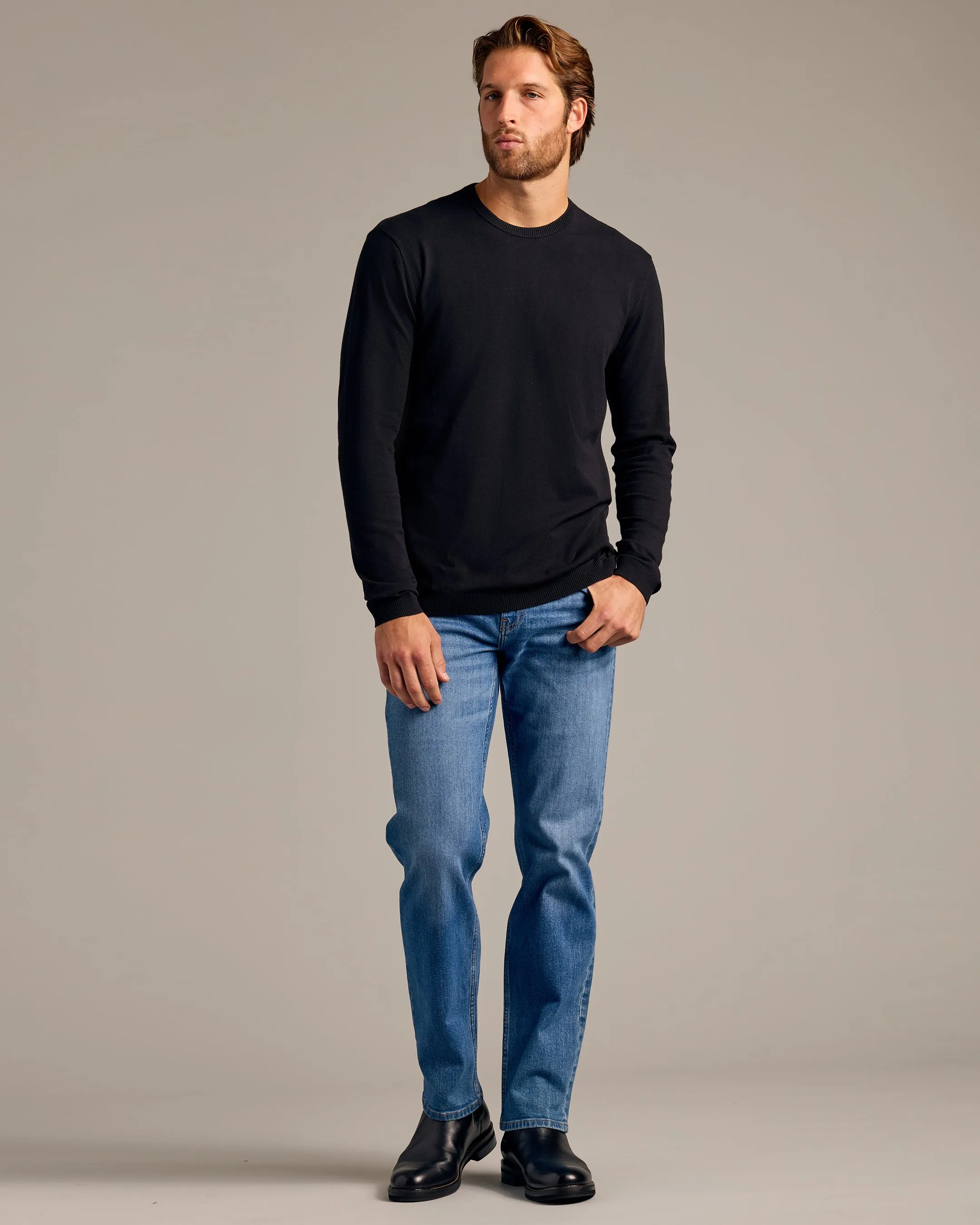 Black Dressy Crew Neck Sweater