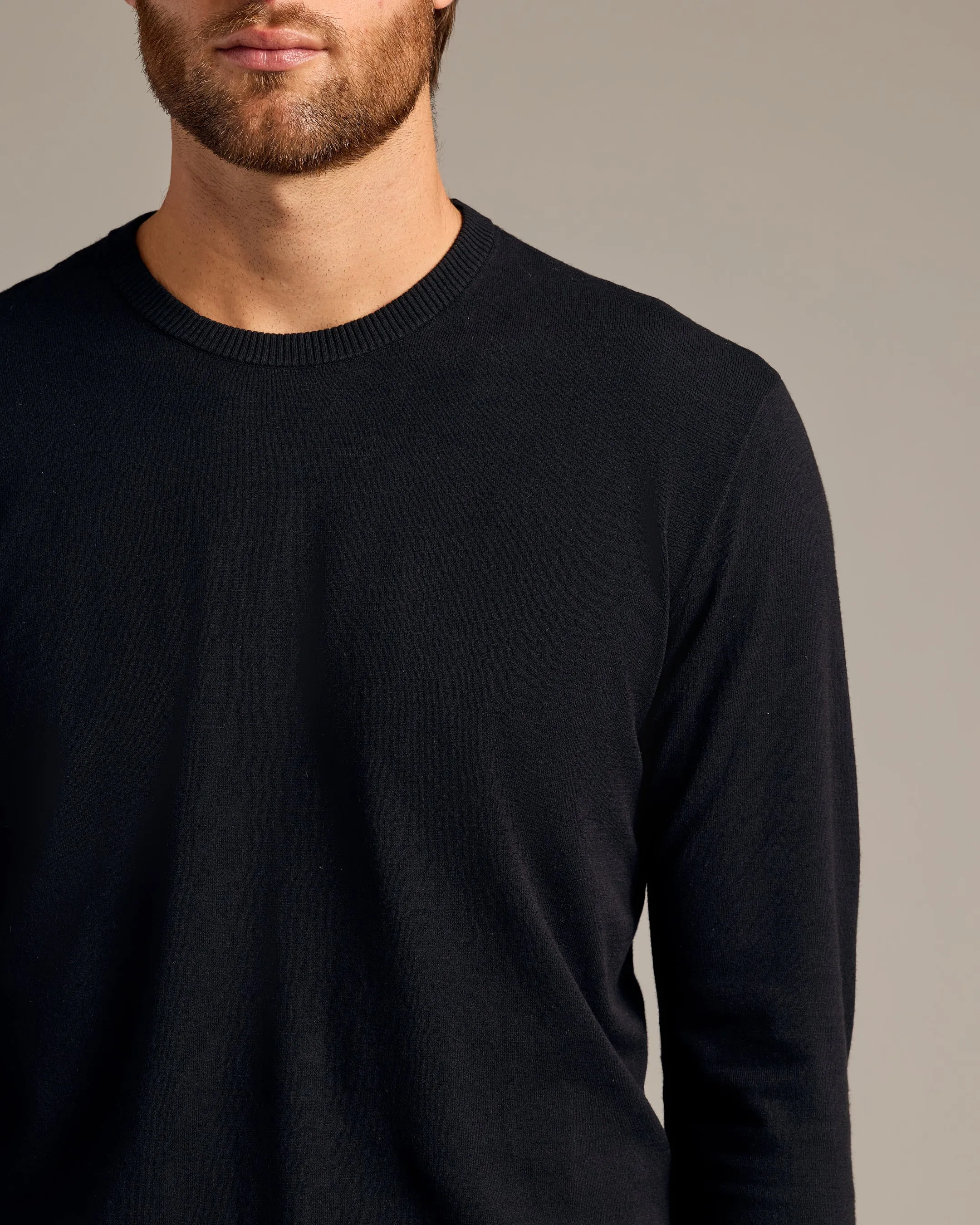 Black Dressy Crew Neck Sweater