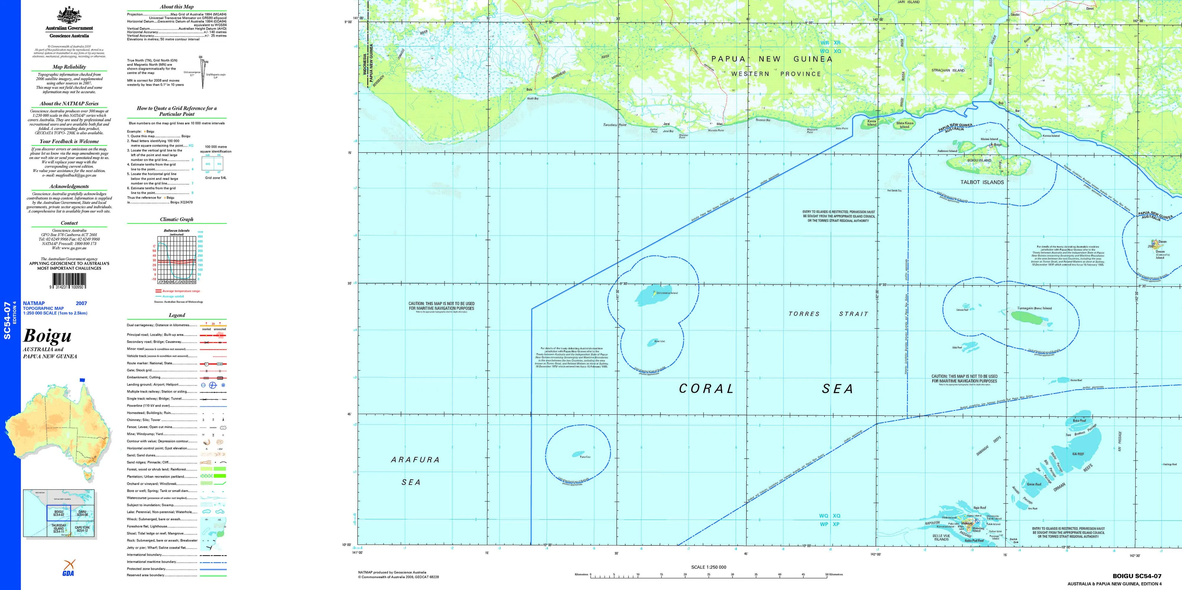 Boigu SC54-07 Topographic Map 1:250k