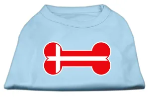 Bone Shaped Denmark Flag Screen Print Shirts Baby Blue M (12)