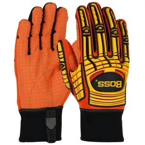 Boss 120-MP2110/M Synthetic Leather Palm with PVC Dotted Grip and Spandex Back - TPR Impact Protection