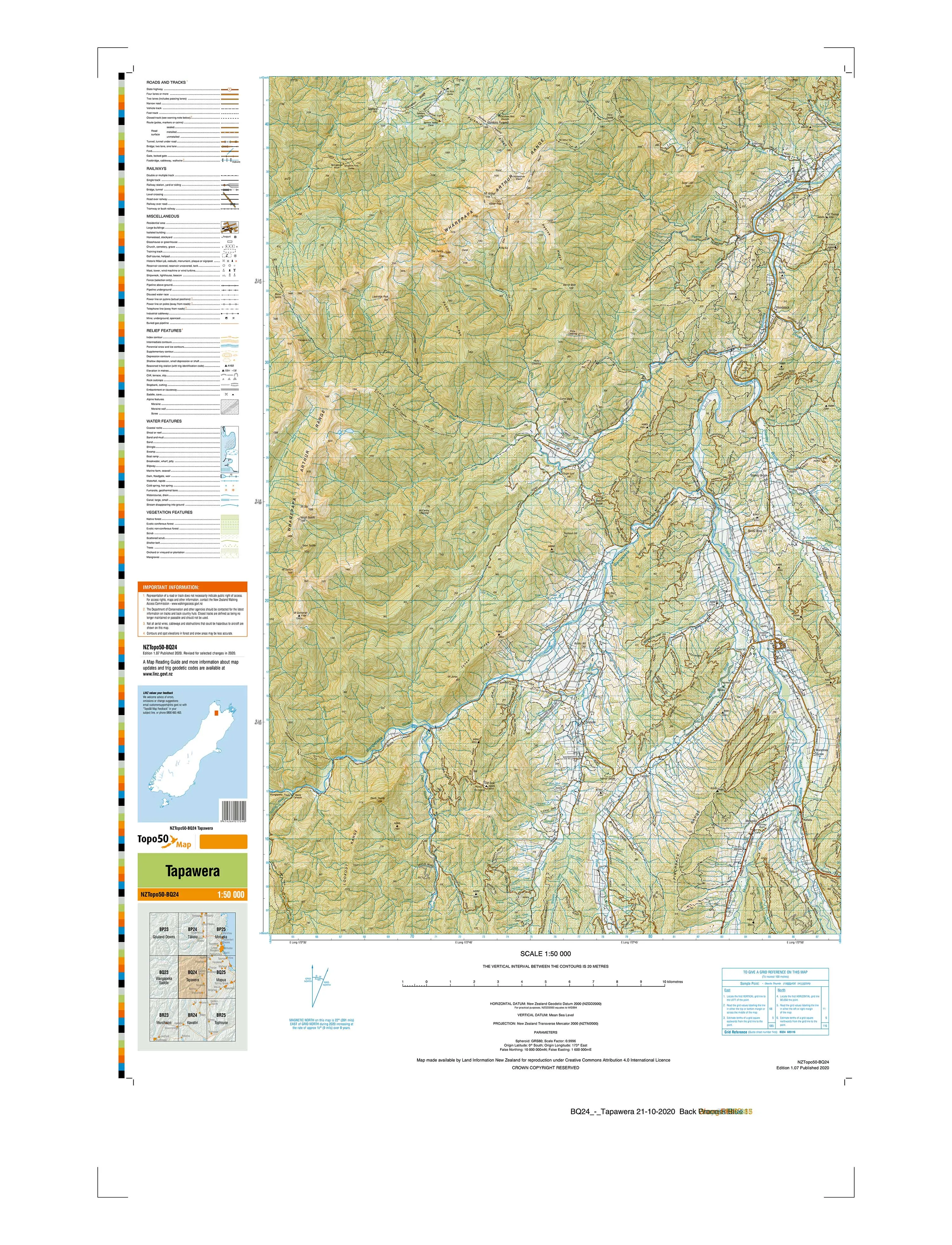 BQ24 - Tapawera Topo50 map