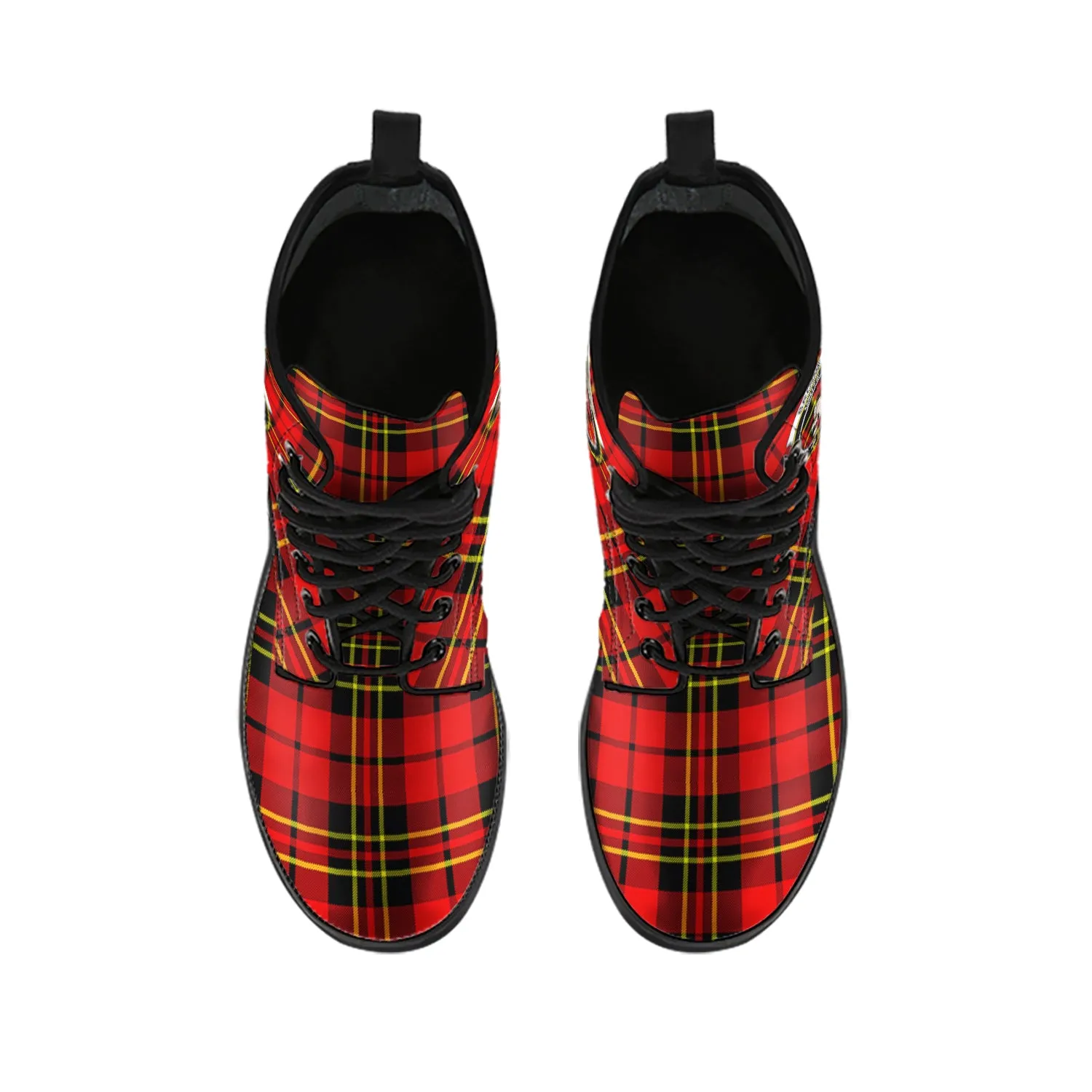 Brodie Modern Tartan Leather Boots with Family Crest