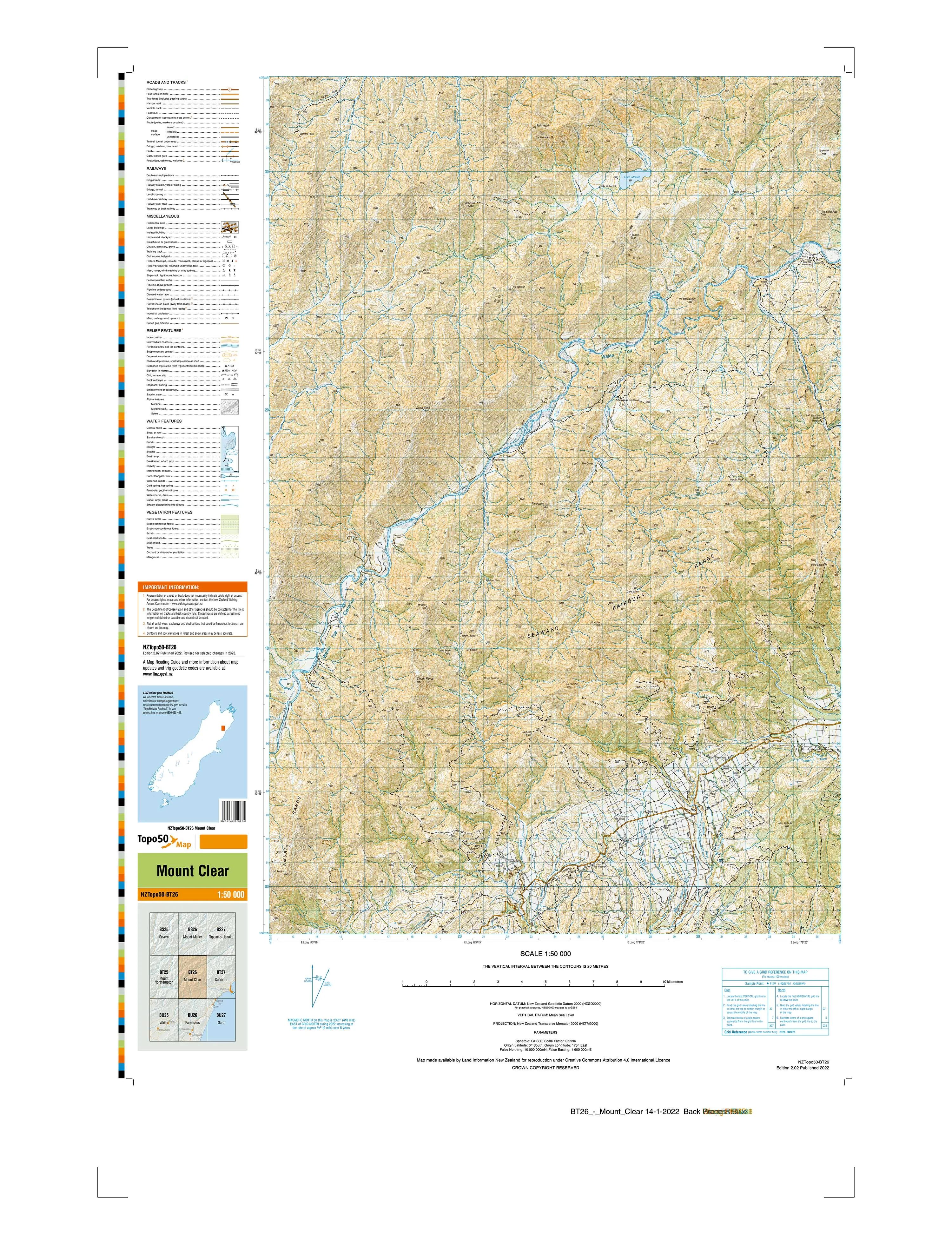 BT26 - Mount Clear Topo50 map