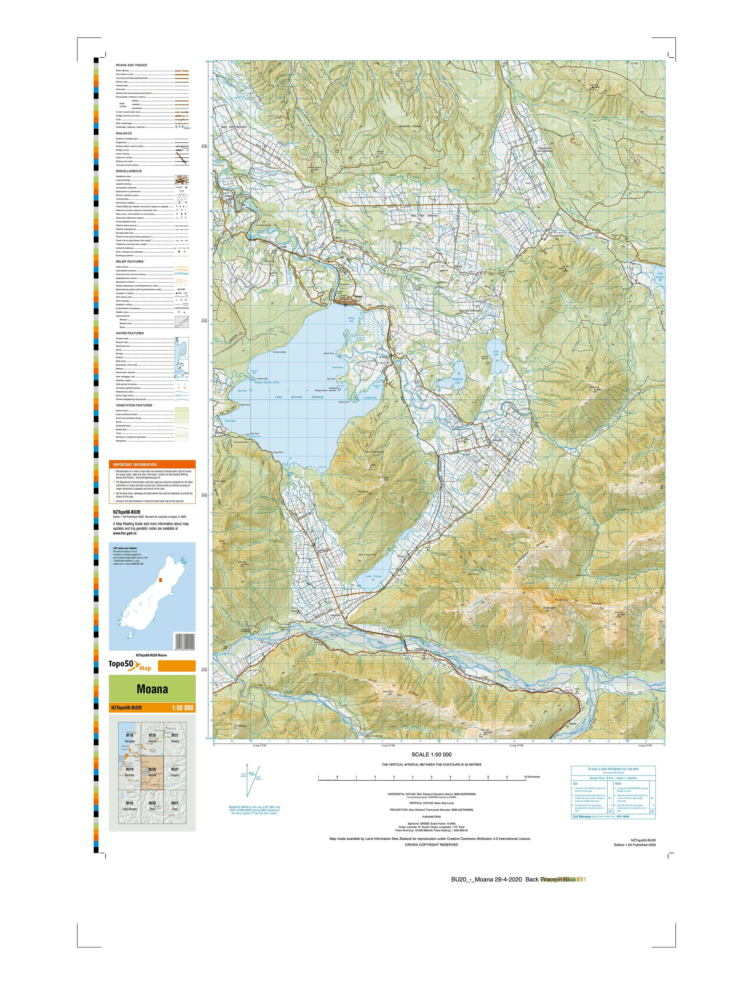 BU20 - Moana Topo50 map