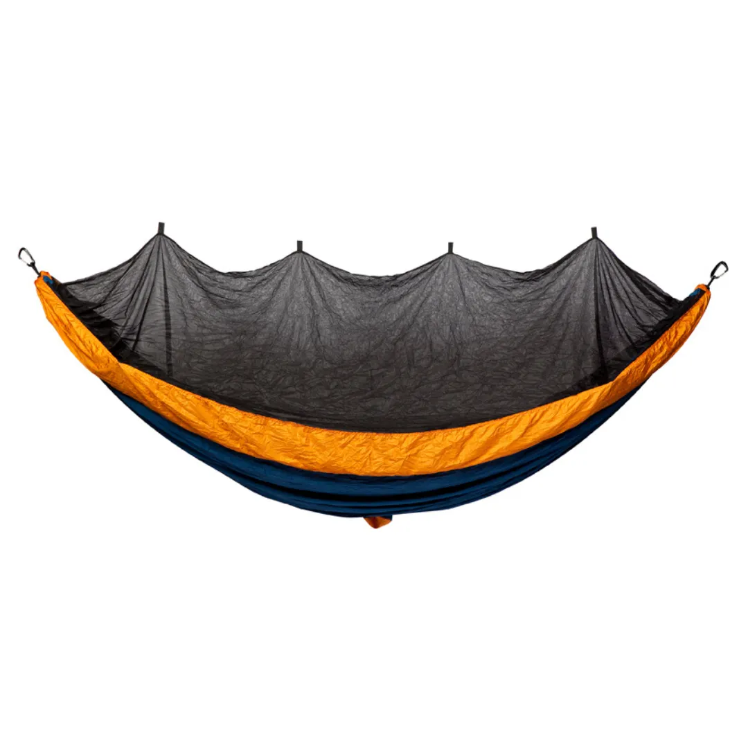 Bug Net Hammock - Majoilica Blue Body & Dark Cheddar Border