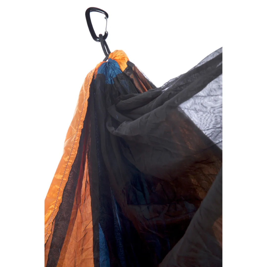 Bug Net Hammock - Majoilica Blue Body & Dark Cheddar Border