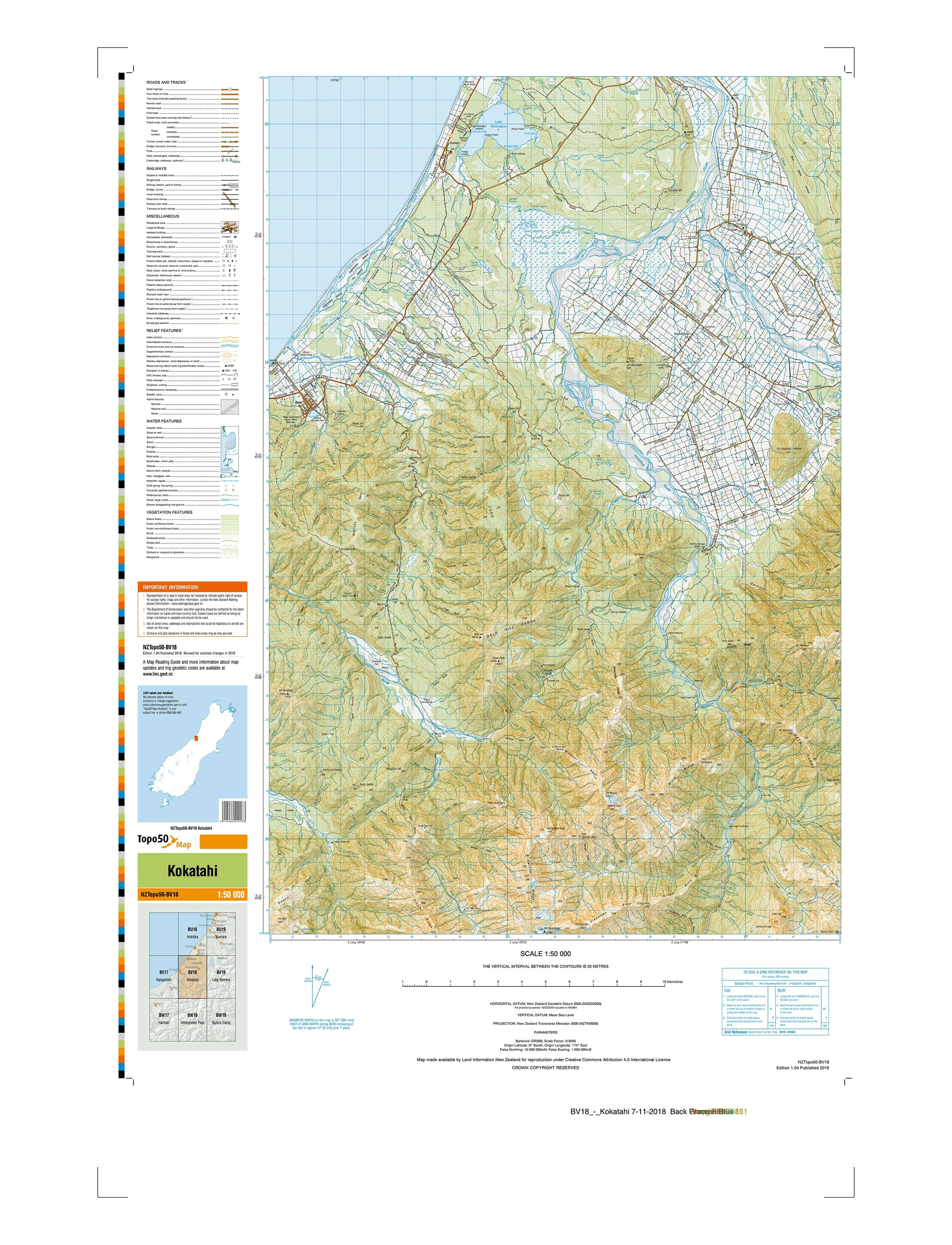 BV18 - Kokatahi Topo50 map