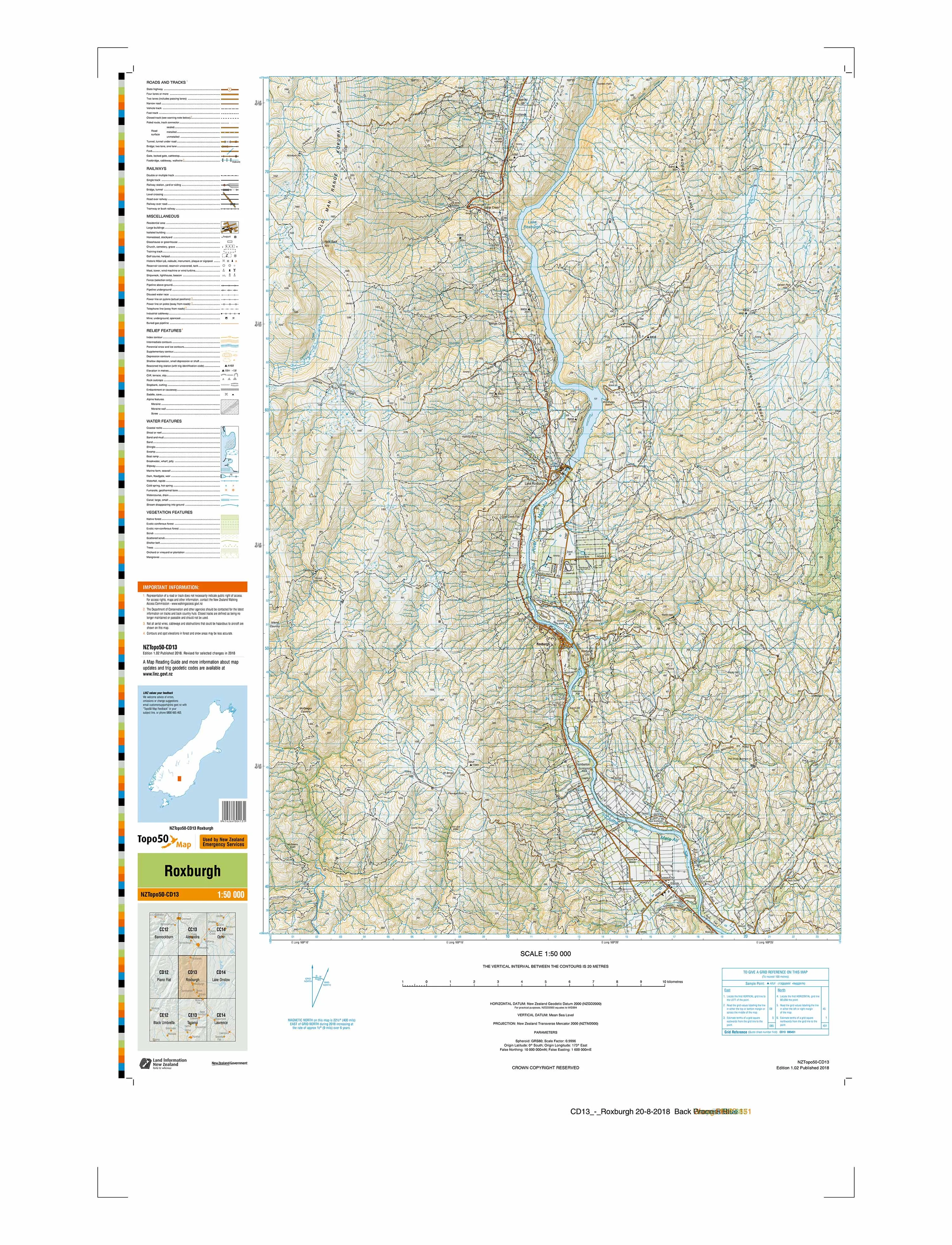 CD13 - Roxburgh Topo50 map