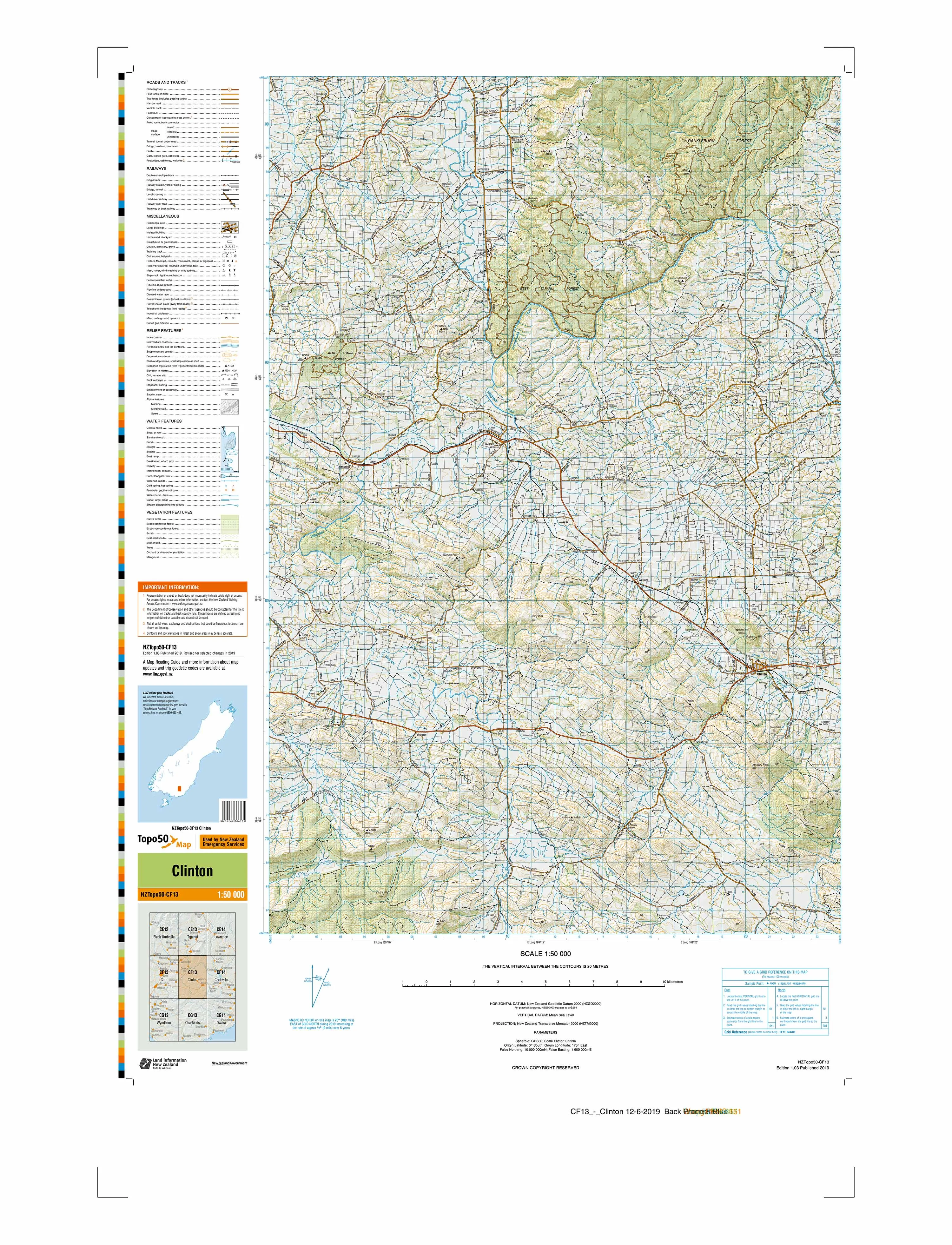 CF13 - Clinton Topo50 map