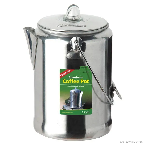 COGHLAN'S 1346 Coffee Pot, 9 Cups Capacity, Aluminum, Silver