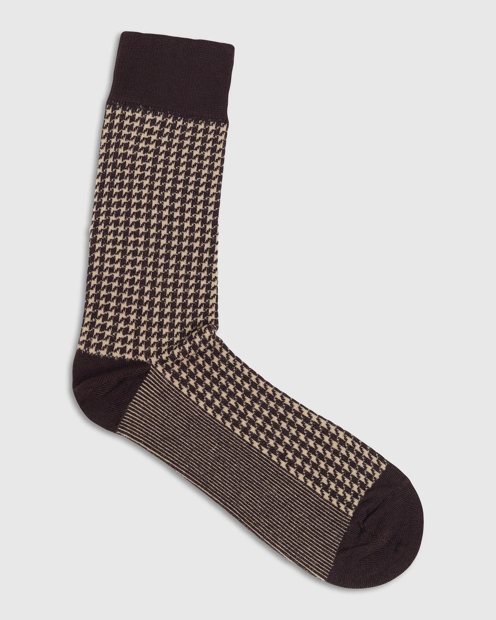 Cotton Brown Printed Socks - Tesla