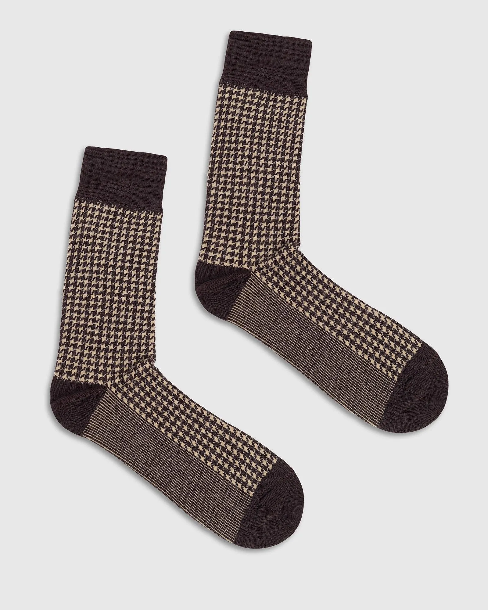 Cotton Brown Printed Socks - Tesla