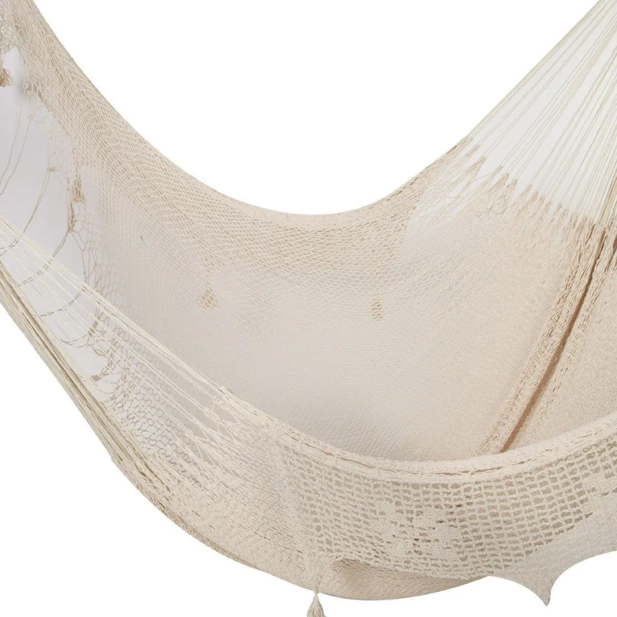 Deluxe Outdoor Cotton Mexican Hammock  in Cream Colour Queen Size