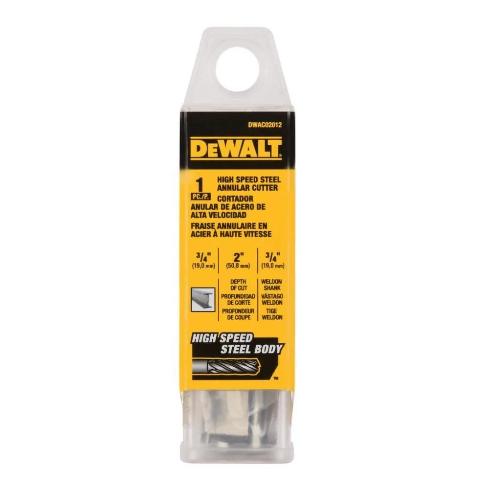 DeWalt DWAC02012 3/4In X 2In HSS Annular Cutter 3/4In WD