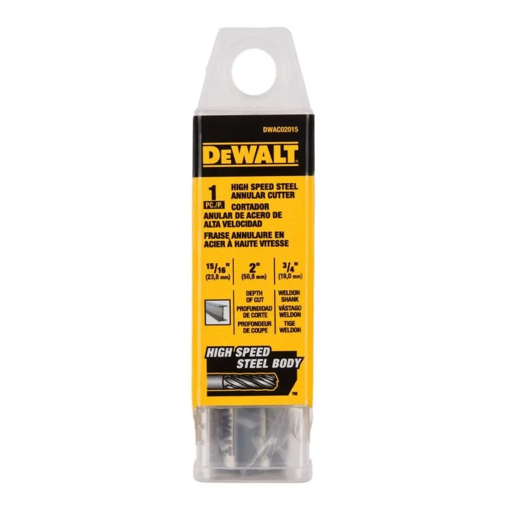 DeWalt DWAC02015 15/16In x 2In HSS Annular Cutter 3/4In WD