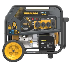 Firman Hybrid H07552 Portable Generator, 50 A, 120/240 VAC, Gasoline, LPG, 8 gal Tank, 12 hr Run Time :EA: QUANTITY: 1