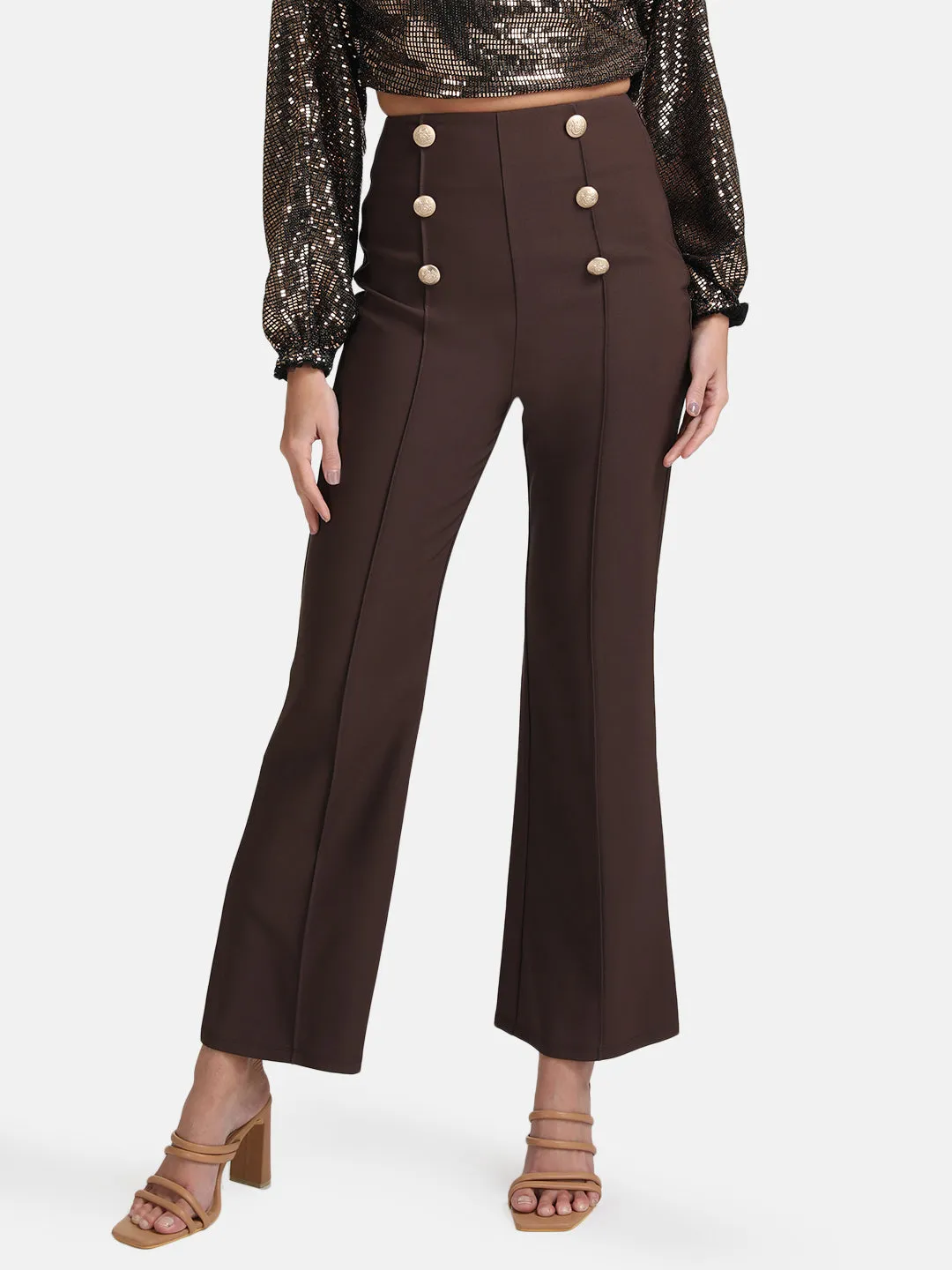 Flared Trousers With Buttons