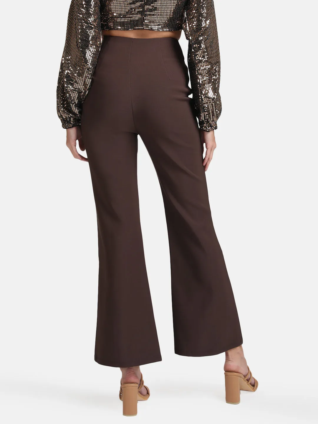 Flared Trousers With Buttons