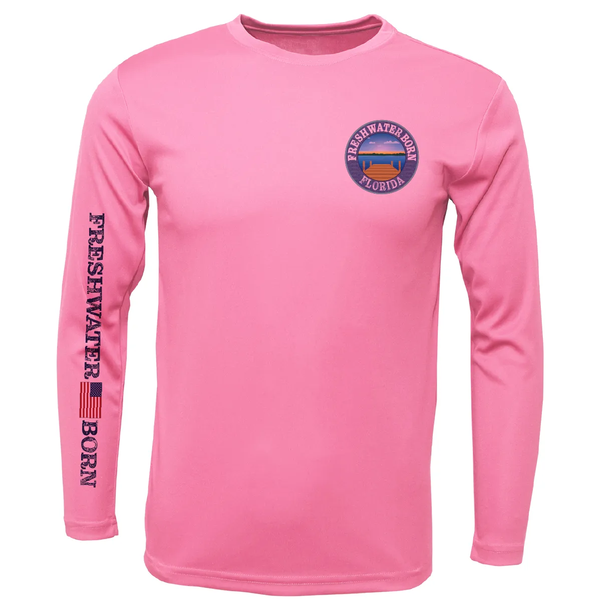 Florida Freshwater Born "All For Rum and Rum For All" Girl's Long Sleeve UPF 50  Dry-Fit Shirt