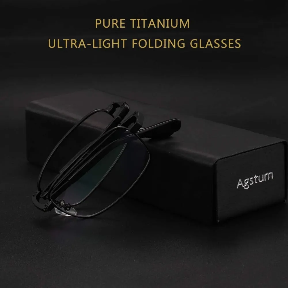 Foldable Pure Titanium Glasses Optical Frame for Men A8935