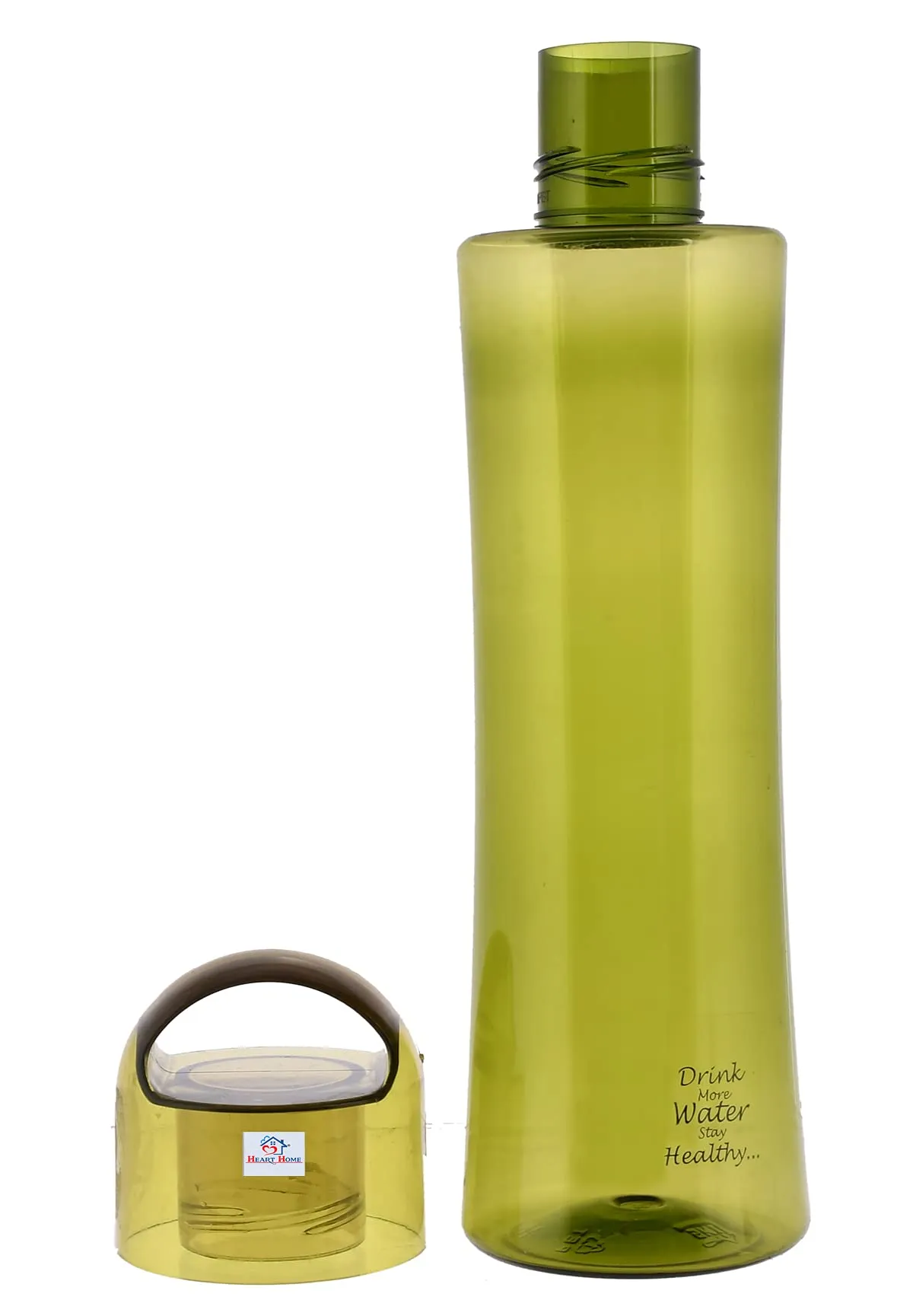 Heart Home Plastic Water Bottle- 1 Litre, Pack of 3 (Green)