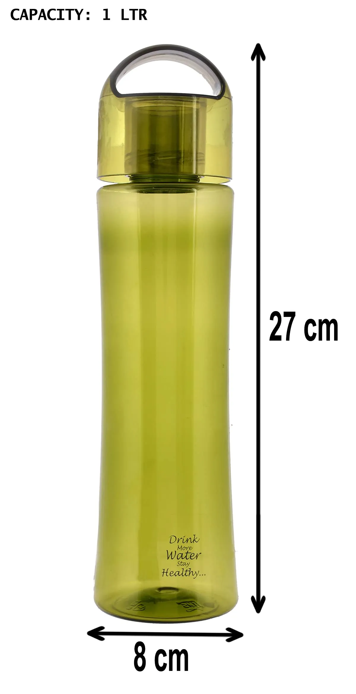 Heart Home Plastic Water Bottle- 1 Litre, Pack of 3 (Green)