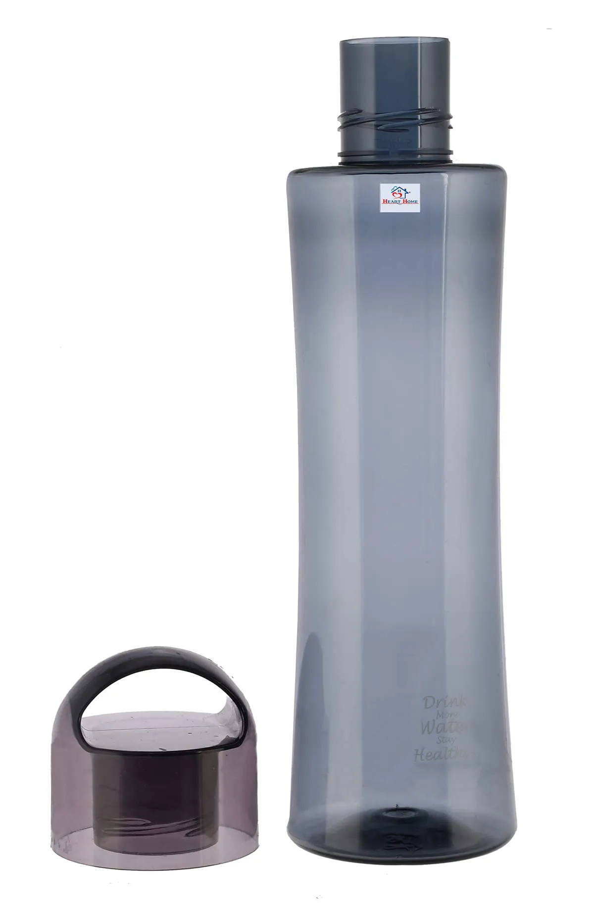 Heart Home Unbreakable BPA & Leak Free Plastic Water Bottle- 1 Litre, Pack of 6 (Grey)