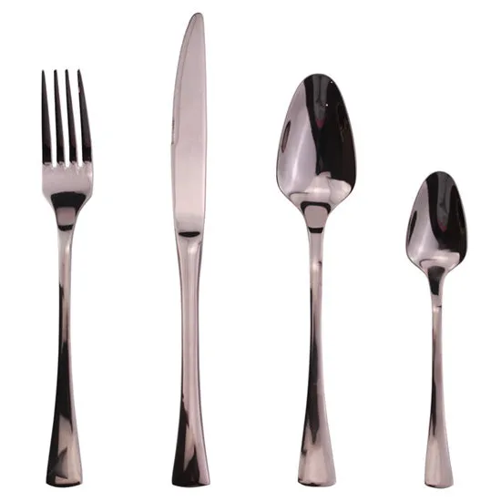 High Grade Elegant Glossy Stainless Steel Dinnerware 4pcs in 1 Set Delicate Cutlery Tableware