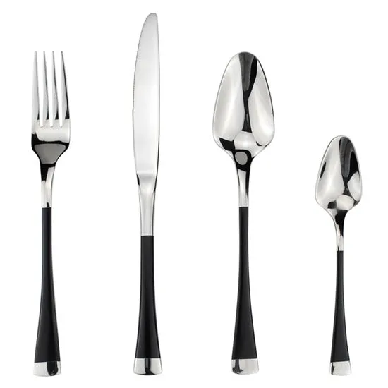 High Grade Elegant Glossy Stainless Steel Dinnerware 4pcs in 1 Set Delicate Cutlery Tableware