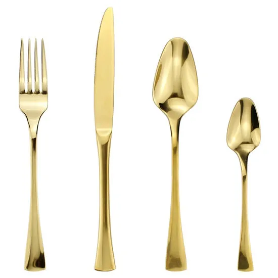 High Grade Elegant Glossy Stainless Steel Dinnerware 4pcs in 1 Set Delicate Cutlery Tableware