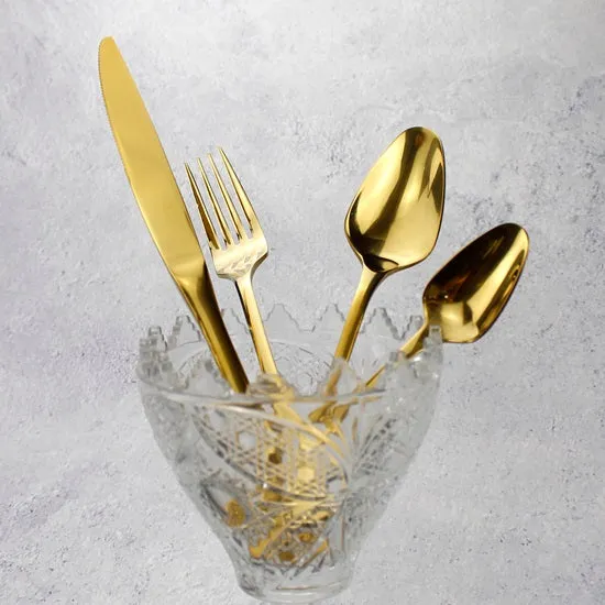 High Grade Elegant Glossy Stainless Steel Dinnerware 4pcs in 1 Set Delicate Cutlery Tableware