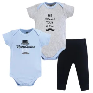 Hudson Baby Cotton Bodysuit and Pant Set, Handsome Fella