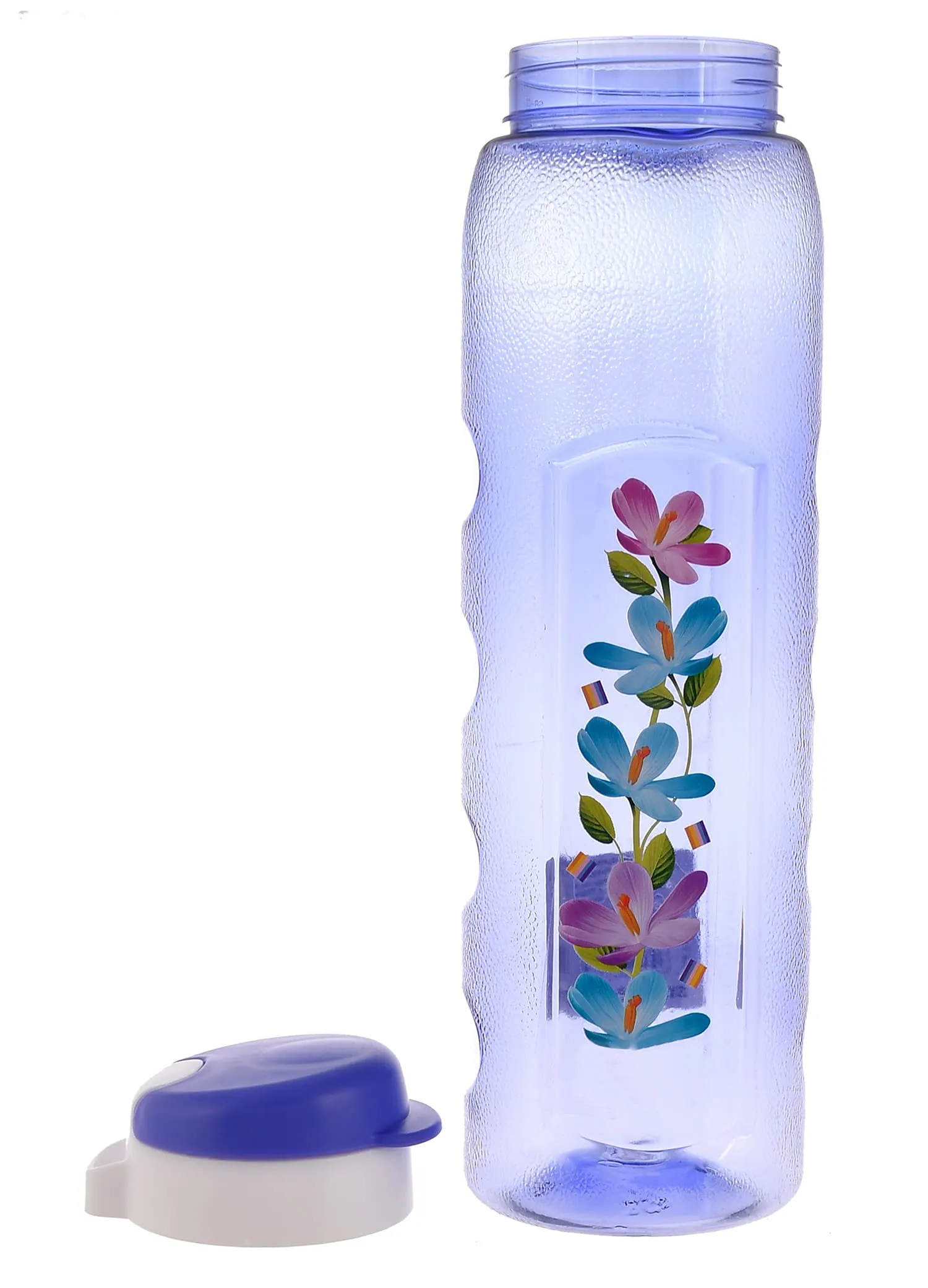 Kuber Industries Plastic Water Bottle With Sipper- 1 Litre, Pack of 6 (Pruple)