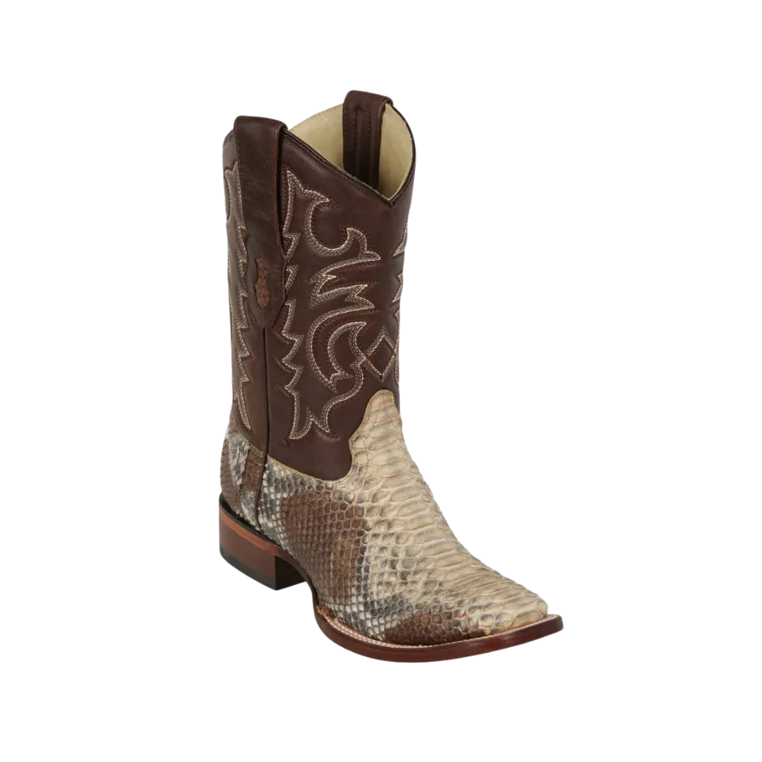 Los Altos Boots Men's Python Skin Wide Square Toe Boot