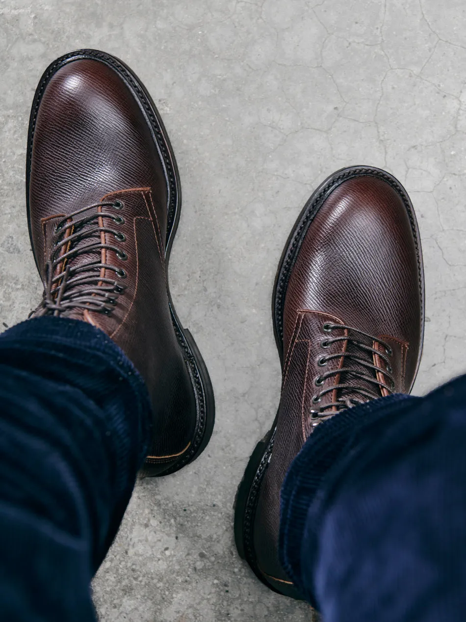 Men's Textured Leather Derby Boots